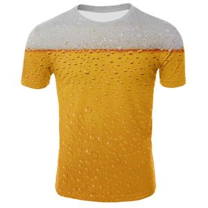 Camisetas masculinas engraçadas cerveja/batatas fritas/hambúrguer camiseta estampada em 3D unissex verão moda casual camiseta grande tamanho masculino feminino streetwear tops
