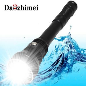 Flashlights Torches 8000LM XHP70.2 Diving Flashlight Underwater 100M Waterproof Scuba Dive Powerful Torch use 26650 Camping Dive Light Lamp 0109