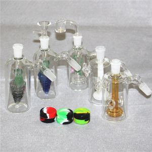 6 Styles Colorful 14mm 18mm Glass Reclaim Ash Catcher Perc Glass Ashcatchers 45 90Degrees With Bowl Quartz Bangers