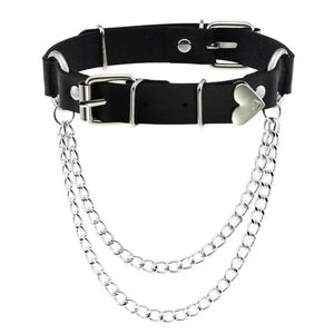 Hänge halsband sexig punk choker krage läder vegan bondage cosplay goth smycken kvinnor gotiska halsband harajuku tillbehörsfestival