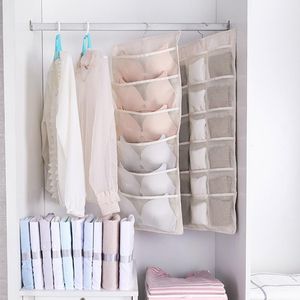 Förvaringslådor BIN 2023 Multifunktion Folding Klädpåse Clear Hanging Organizer Underwear Hanger For Garderob Bra Socks Rack