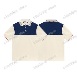 xinxinbuy Herren Designer T-Shirt 23SS Kragen Paris Buchstaben Stickerei Kurzarm Baumwolle Damen Marine Dunkel Aprikose XS-L