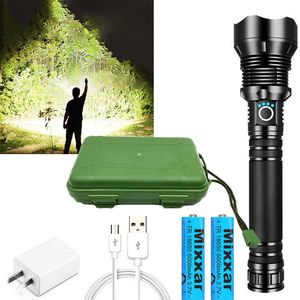 Flashlights Torches 350000cd XPH90 70 50 LED/Powerful/Rechargeable/Tactical/Handled/EDC Flashlight cob Bike/Camping/Underwater/Search/Portable Light 0109