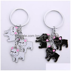 Key Rings 23Designs Dog Chain For Women Men Girl Bag Keychain Charm Alloy Pet Keyring Holder Metal Pendant Jewelry Aceessories Gift Dhjut