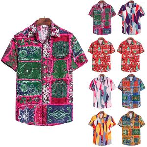 Men's Casual Shirts Luxury Men 2023 Summer Print Short Sleeve Shirt Hawaiian Oversized Elegant For Chemise Homme