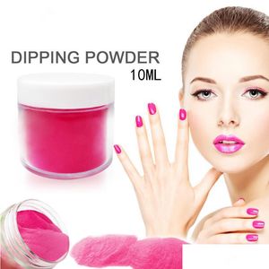 Nagelglitter 4 in 1 leuchtend nackte rosa Farben Dip-Tool-Kits Set 10G/Box 16 ml Basis-Decklack-Aktivator-Pulver Nägel Farbe Drop Lieferung Dh0Ty