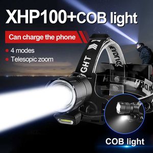 Flashlights Torches High Power Headlamp XHP199 Powerful Led Headlamp XHP90 Head Flashlight Usb Rechargeable Headlight 18650 Fishing Head Lamp Light 0109