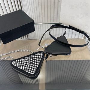 Designer Triangle Round Cross Body Bags Mini Handbags Clutch Coin Purse Bag A Quality Women Classic Diomand Chain Purse