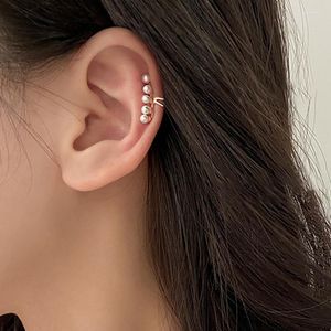 Backs Earrings Korean Style Irregular Pearl Climber Crawler Stud For Women Elegant Bead Earcuff With Piercing Jewelry