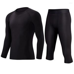 Set da corsa Uomo Tute sportive Compressione 3/4 Pantaloni Palestra Jogging Pallacanestro Intimo termico Abbigliamento sportivo Fitness Abbigliamento attillato