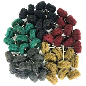 Ruote abrasive 10 pezzi Mini trapano spazzola abrasiva ruota lucidante in nylon con gambo da 3 mm per set di accessori per utensili rotanti Dremel