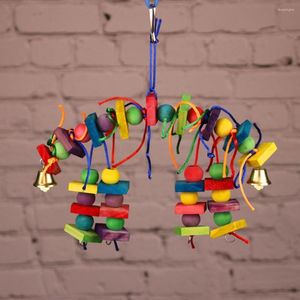 Other Bird Supplies Parrot Colorful Natural Wooden Chew Toys Hanging Swings Toy Climbing Ladder Cage Accessories