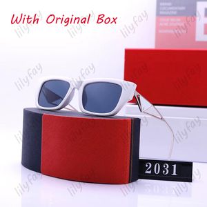 Marca de designer óculos de sol Mens óculos de óculos de luxo para mulheres lente de resina clássica Lente Sunglass 6 Styles P Glasses com caixa original 2023
