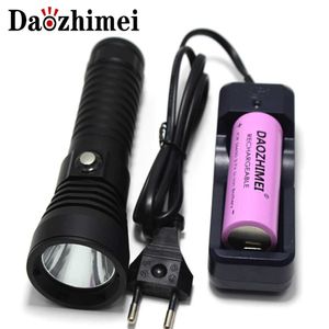 Flashlights Torches 5000 Lumens LED Diving Flashlight XM-L2 white Light Underwater 100M Waterproof Scuba Torch 26650 Battery Charger 0109