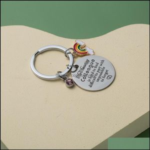 Anahtar Yüzükler Özel Kişiselleştirilmiş Keychain İnanılmaz bir meslektaşım anahtarlı iş arkadaşı Crystal Rainbow Noel Partisi Doğum Günü Hediyeleri Del Del Ot6ys