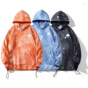 Erkek Hoodies Sonbahar ve Kış Ülkesi Marka Velvet Yastıklı Kapüşonlu Sweatshirt Erkek Sokak Hip-Hop Baskı Gevşek Büyük Boy Boya Çift