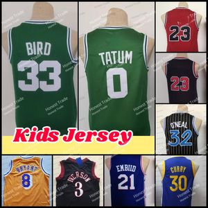 Kids 0 Tatum Jersey Green Stephen Shaq Curry Bird 32 Vince Iverson Carter Stitched Youth Jerseys Gift For Children