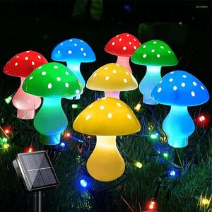 Outdoor Solar Lights 8pcs Mushroom Luminous String Lamp Sunlight For Lawn Garden Patio Street Decoration