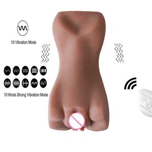 Beauty Items Wireless Remote Realistic Cock Suction Pussy Pocket Cup Masturbator Adult Product Man Male Toy Massager Vaginal Vibrator 10 Mode