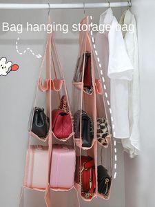 Storage Boxes & Bins Place Bag Hanging Gadget Wall-mounted Behind The Door Wardrobe Shopping Bags Transparent Leather Buggy