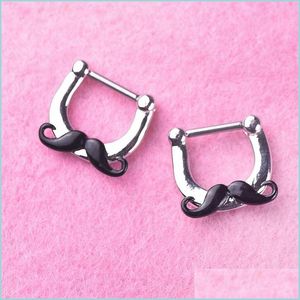 Näsringar Dubbar False Noses Stud Skägg Ring i rostfritt stål Nosklämma Mode Trend Näsklämma Punktering Smycken Ornament 3 5Ll Y2 Dhk9P