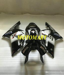 Kit de carenagem de molde de injeção para Kawasaki Ninja ZX 6R 600cc 03 04 ZX6R 636 2003 2004 Conjunto de Fandings Black Black West White ZX374848077