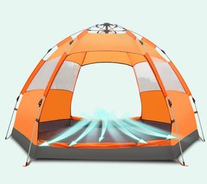 Grandes tendas de acampamento de cúpula portátil dobramento automático Pop-up tenda ao ar livre para caminhadas viajando abrigos de dossel para 5-8 pessoas