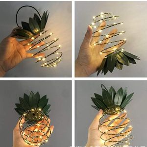 1pc LED solare esterno giardino impermeabile ananas forma luce lampada da parete fata luci notturne filo di ferro arte decorazioni per la casa