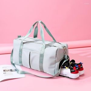 Borsone borsone per donna borsa da viaggio fitness portatile leggero tessuto Oxford scarpe di separazione bagnate e asciutte di grande capacità