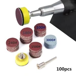 100Pcs 1inch 25mm Sanding Discs Pad 100-3000 Grit sive Polishing Pad Kit for Dremel Rotary Tool Sandpapers Accessories