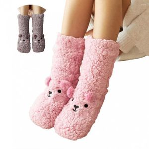Women Socks 1 Pair Thermal Sock Skin-friendly Long Lasting Breathable Washable Mid-calf Slipper Decor Floor For Dorm