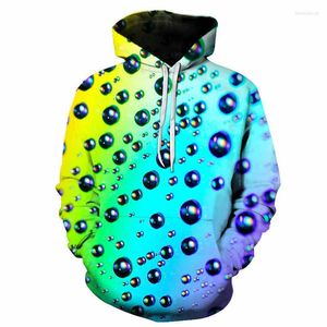 Erkek Hoodies 2023 Unisex 3D Hoodie Renkli Su Damlacıkları Komik Baskılı Spor Gündelik Kıyafet Giysileri