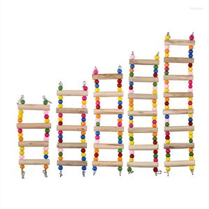Other Bird Supplies Parrot Ladders Climbing Toy Hanging Colorful Ball Natural Wood Toys For Parrots Conures Parakeets Cockatiels