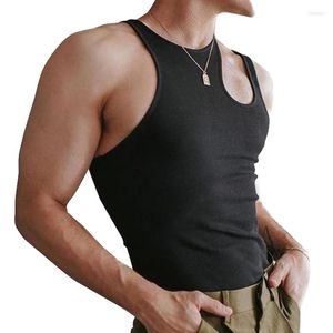 Męskie koszulki męskie tee sportowe męskie tee męska letnia fitness bez rękawów top zbiornikowy top solidny kolor topy wycięte chude koszulka seksowna kamizelka seksowna kamizelka