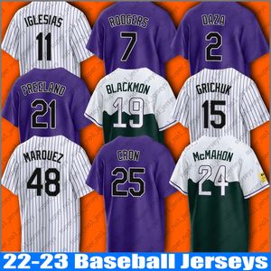 24 Ryan McMahon Kris Bryant camiseta de béisbol Charlie Blackmon alemán Márquez Brendan Rodgers Randal Grichuk camisetas Elias Diaz C.J. Cron Jose Iglesias Randal Grichuk