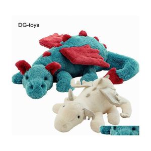 Pluszowe lalki puszyste włosy niebieskie pterosauria smok całbit zabawka nadziewana złe czerwone skrzydła muchy ognisty Plushies Toys dla dzieci chłopiec 22011