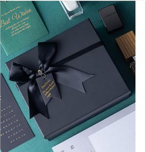 Schwarze Geschenkboxen mit Deckel, exquisites Schleifen-Design, Weihnachts-Handtaschenboxen, Karten, Brautjungfern-Antragsgeschenkboxen für Geschenke, Geschenkverpackung