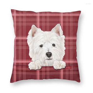 Pillow West Highland White Terrier Dog Cover Sofa Decoration Westie Square Throw 40x40