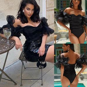 Kvinnors jumpsuits rompers sexiga kvinnors nät av axel leotard topp skjorta thong bodysuit jumpsuit clubwear woman kläder