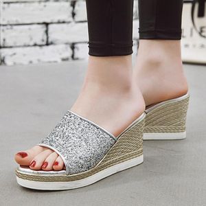 Pantofole SAGACE Sandali di cristallo Donna Tacchi alti Scarpe estive Moda Strass Spiaggia Infradito Piattaforma Zeppa Scivoli