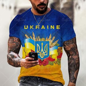 Magliette maschile maglietta da uomo a maniche corte ucraina Ucraina Custom Ukrainian Election Team Flag stampato