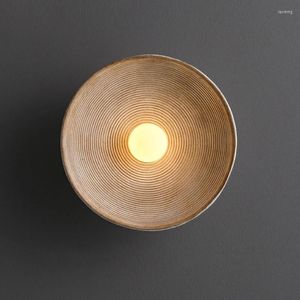 Vägglampa retro japansk wabi-sabi restaurang för vardagsrum gång in dekorativ konst ledande sconce sovrum sovrummet