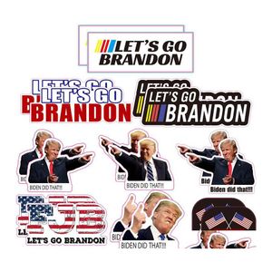 Party Favor Lets Go Brandon Flags Sticker för Car Trump Prank Biden PVC Stickers Drop Delivery Home Garden Festive Supplies Event Dhafh