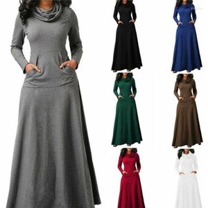 Casual Dresses Storlek S-5XL Maxi Abaya Jilbab Women Sleeve Long UK Islamic Muslim Dress Prom Kaftan