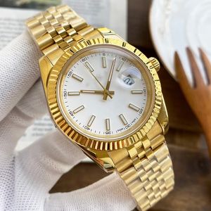 Модные часы 36 мм41 мм золотые часы белый циферблат Механическое движение повседневное деловые наручные часы Мужчина из нержавеющая сталь.
