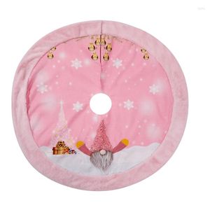 Christmas Decorations Pink Tree Skirt With Light Soft Xmas Carpet Merry Ornament Year Navidad Home Decor