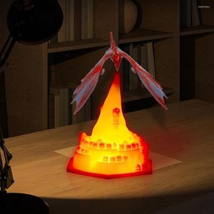 Gece Işıkları 3D Baskı Dragon Atmosfer Işık USB Şarj Led Bebek Uyuyan Ev Mobilya Dekorasyonu için Çevre Dostu