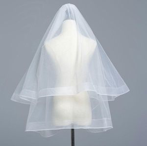 Bridal Veils Simple Short Tulle Two Layer Wedding 85cm White Ivory Champagne Veil With Comb Party Accessories 2023