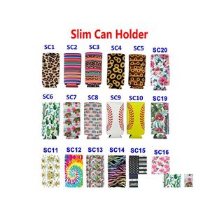 Party Favor 12Oz Slim Can Sleeves Drink Holder Neoprene Insated Bag Case Pouch Drop Delivery Home Garden Festive Supplies Event Dhper