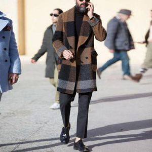 Lana maschile miscela un cappotto a lungo lungo un cappotto lungo addensato personalizzato abbigliamento stampato invernale 230107